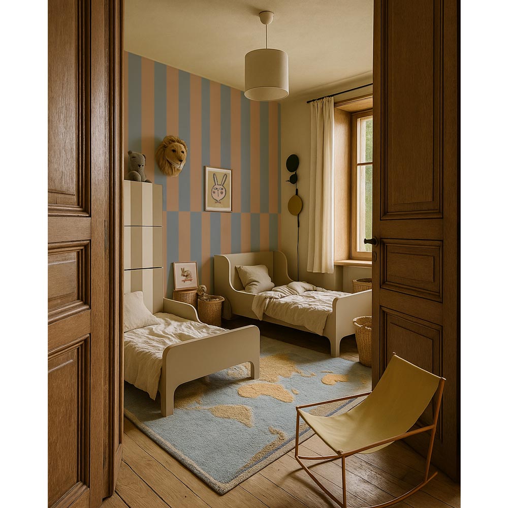 Rayas azul y beige invertidas (Stripes Blue Beige Upside Down) – Dekornik