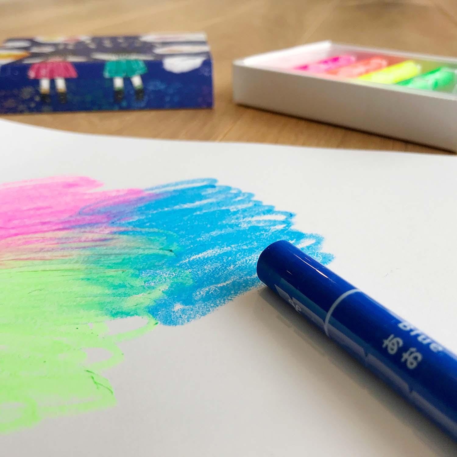 Crayones fluorescentes Fluorescent Crayon Set of 10 Colors - Kokuyo