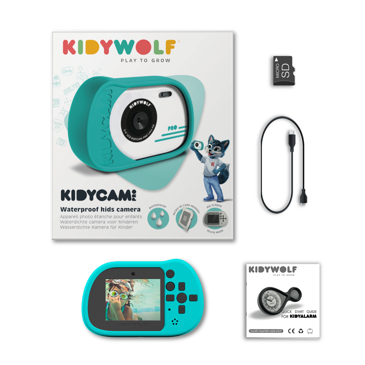 KIDYCAM - Cámara Impermeable Azul Cian