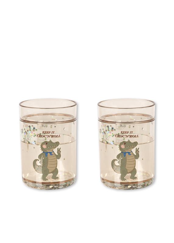 Set de 2 Vasos con Purpurina Crocodile - Konges Sløjd