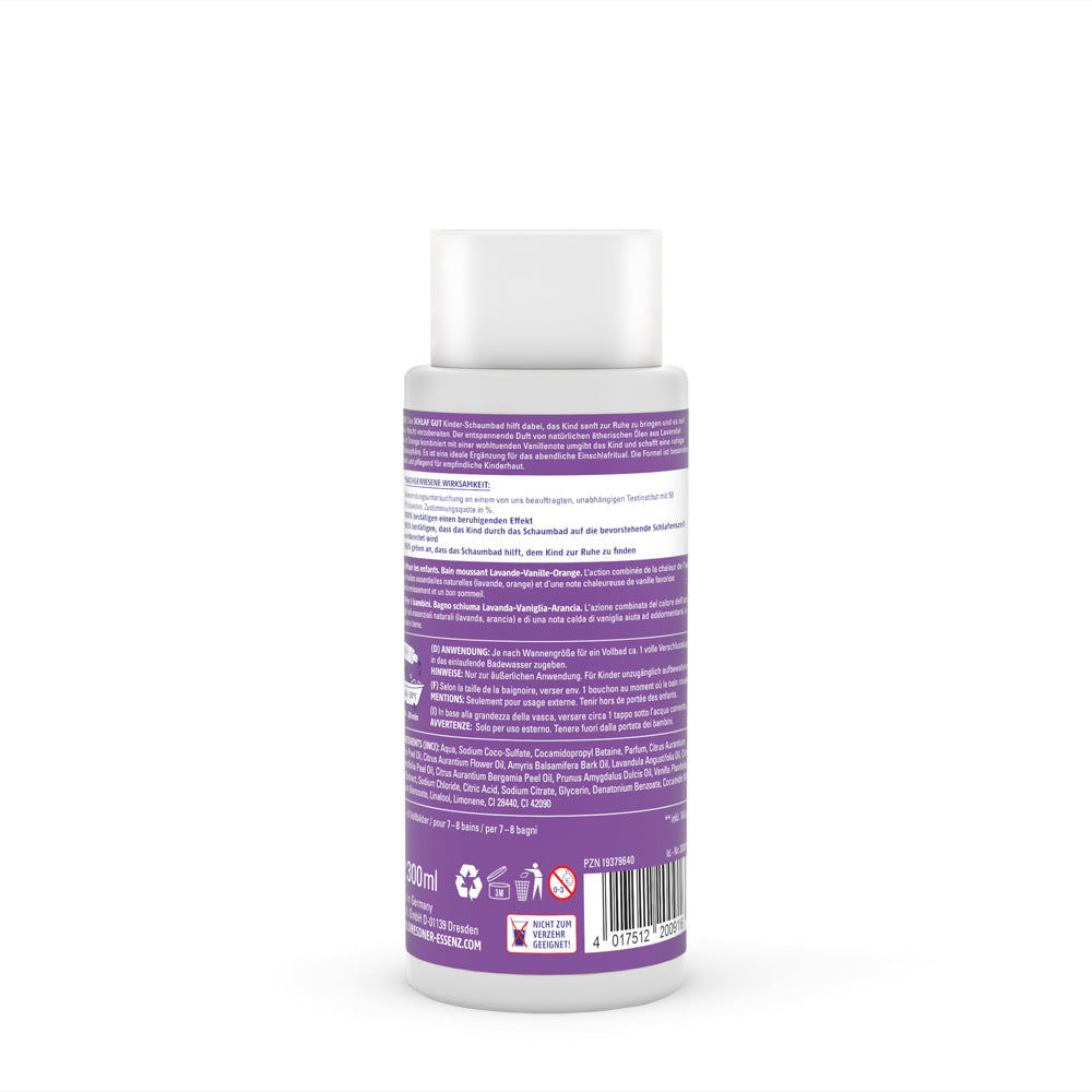 Baño de espuma infantil Schlaf Gut Lavanda, Vainilla y Naranja 300 ml - Dresdner Essenz