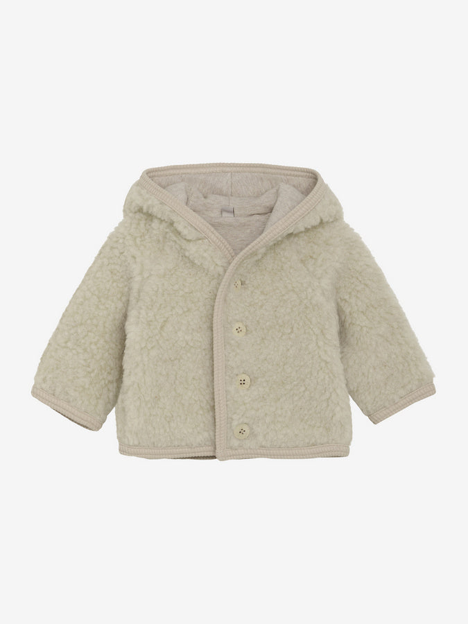 Chaqueta de lana merino Pixie Wool Teddy Cement - Huttelihut