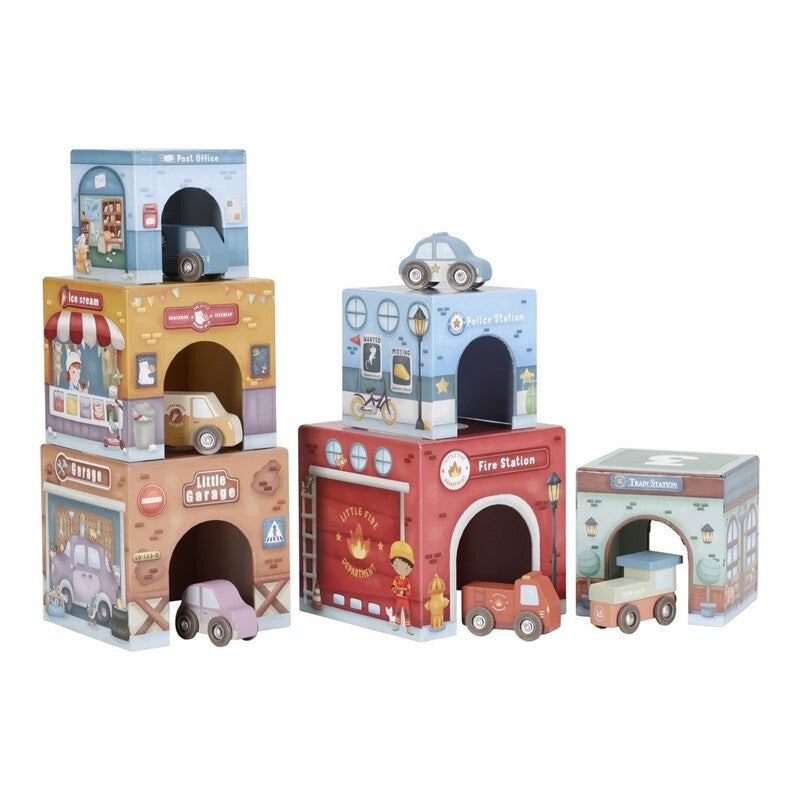 Torre Enjcajable Ciudad Con Coches - Little Dutch