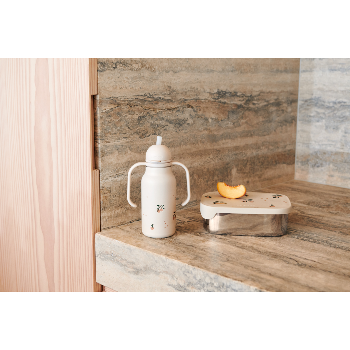 Fiambrera de acero inoxidable Arthur Printed Peach / Sea shell mix - LIEWOOD
