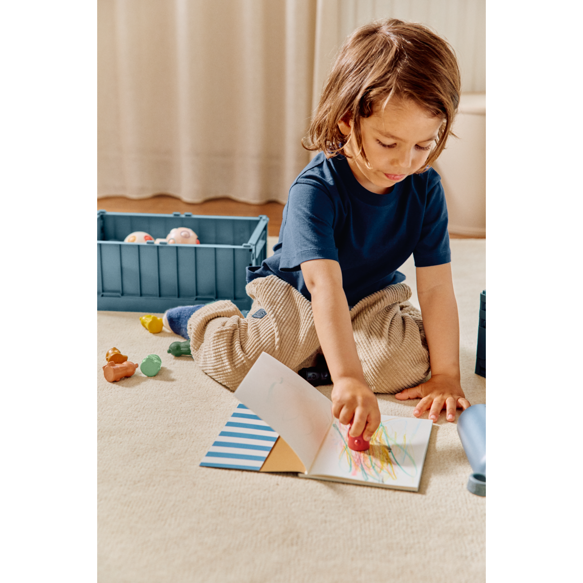 Lápices de cera con forma de oso Wallace Pack de 9 Yellow mellow multi mix - LIEWOOD