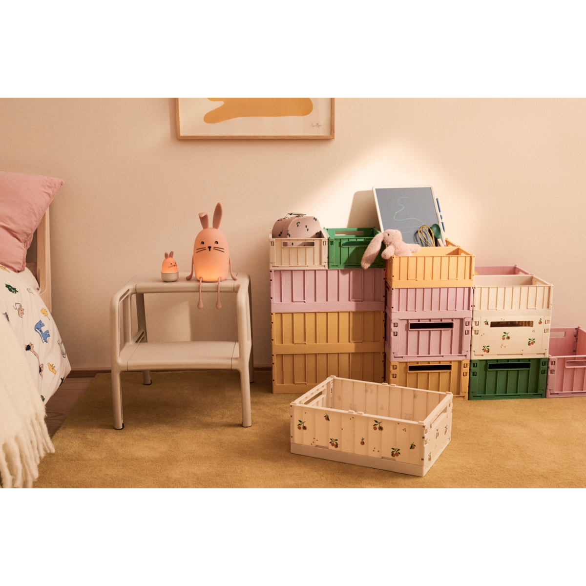 Set de 2 Cajas de Almacenaje Estampadas M Weston Peach / Sea Shell - Liewood