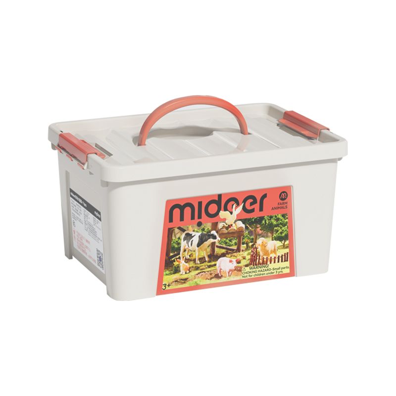 Set de 11 figuras de animales de granja con caja portátil Mideer