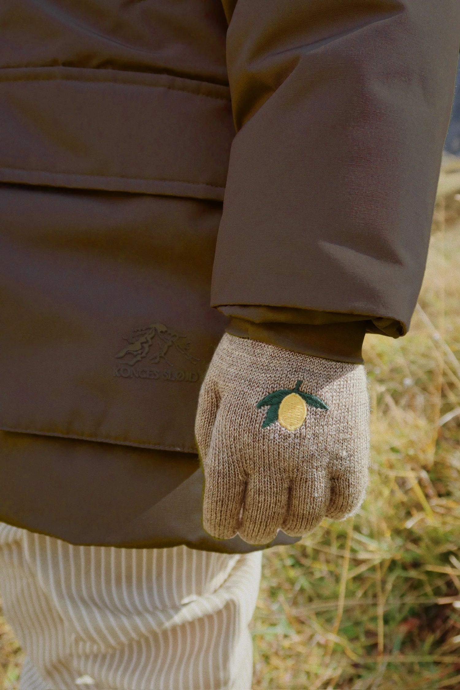 Pack de 2 Guantes de Punto FILLA Lemon/Stripe - Konges Sløjd