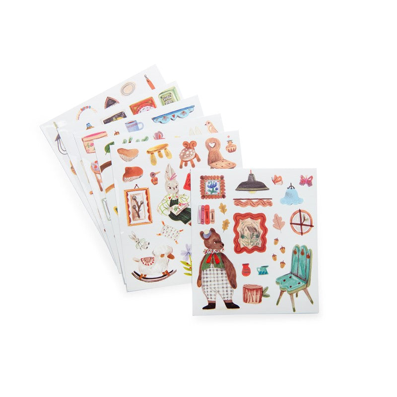 Cuaderno de colorear y pegatinas Les Minouchkas - Moulin Roty