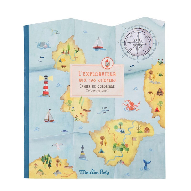 Cuaderno de colorear y pegatinas L'Explorateur Le Jardin du Moulin - Moulin Roty