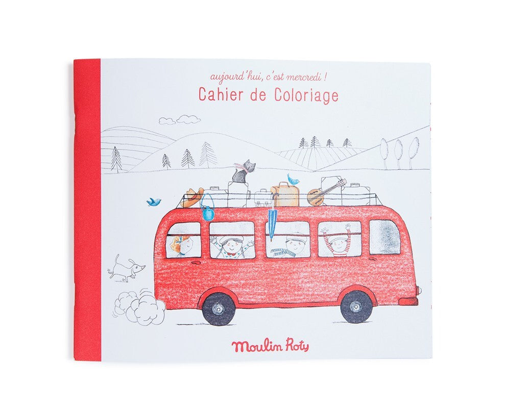 Cuaderno de Colorear Aujourd'hui c'est Mercredi - Moulin Roty