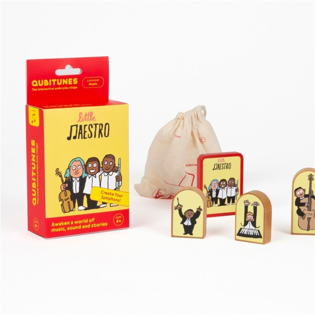 Qubitunes Little Maestro - Cartucho de Juego y Figuras de Madera