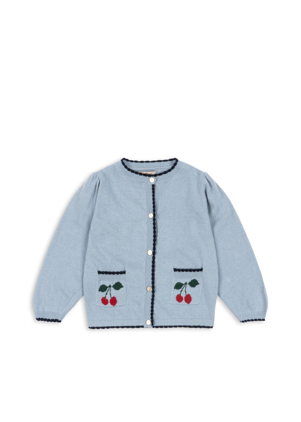 Chaqueta de Punto Alexa con Mangas Abullonadas Blue Fog – Konges Sløjd