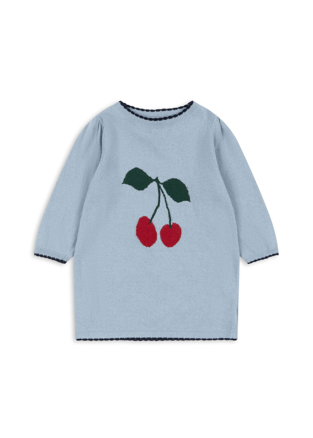 Vestido de Punto Alexa en Lana de Cordero y Algodón Blue Fog – Konges Sløjd