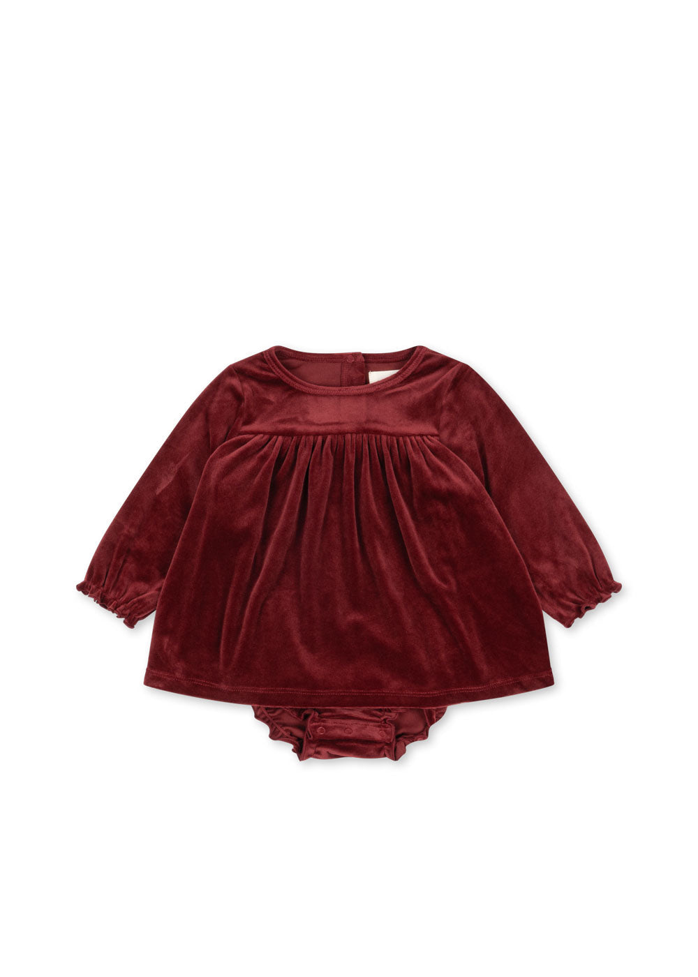 Vestido Romper de Terciopelo Jingle Red Dahlia – Konges Sløjd