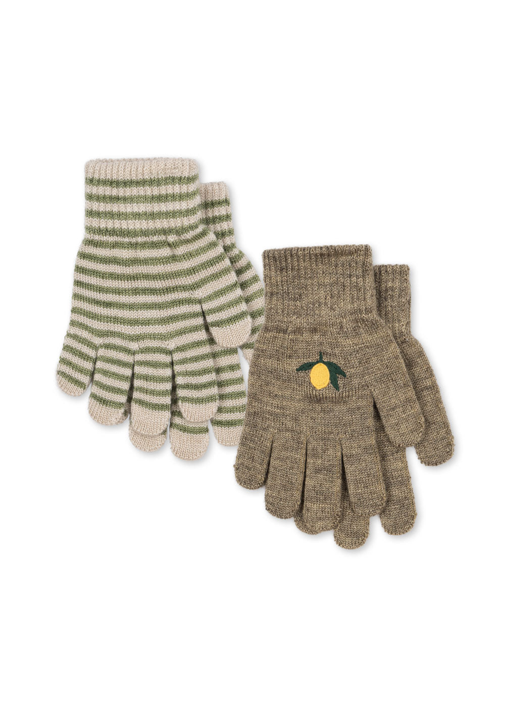 Pack de 2 Guantes de Punto FILLA Lemon/Stripe - Konges Sløjd
