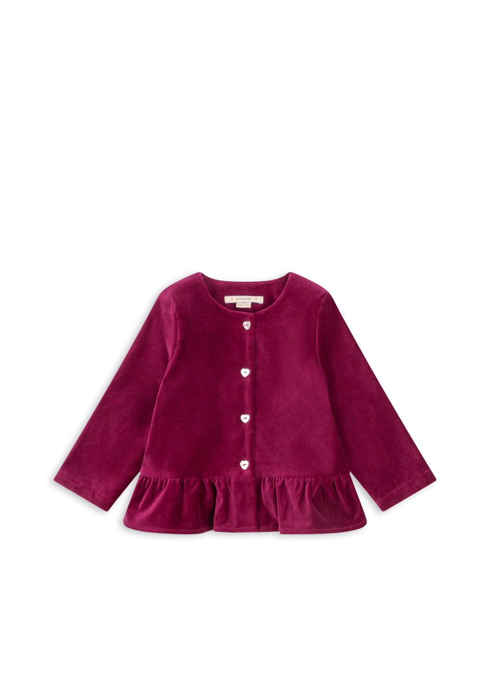 Chaqueta-Camisa de Terciopelo Barbara con Peplum Sangria – Konges Sløjd