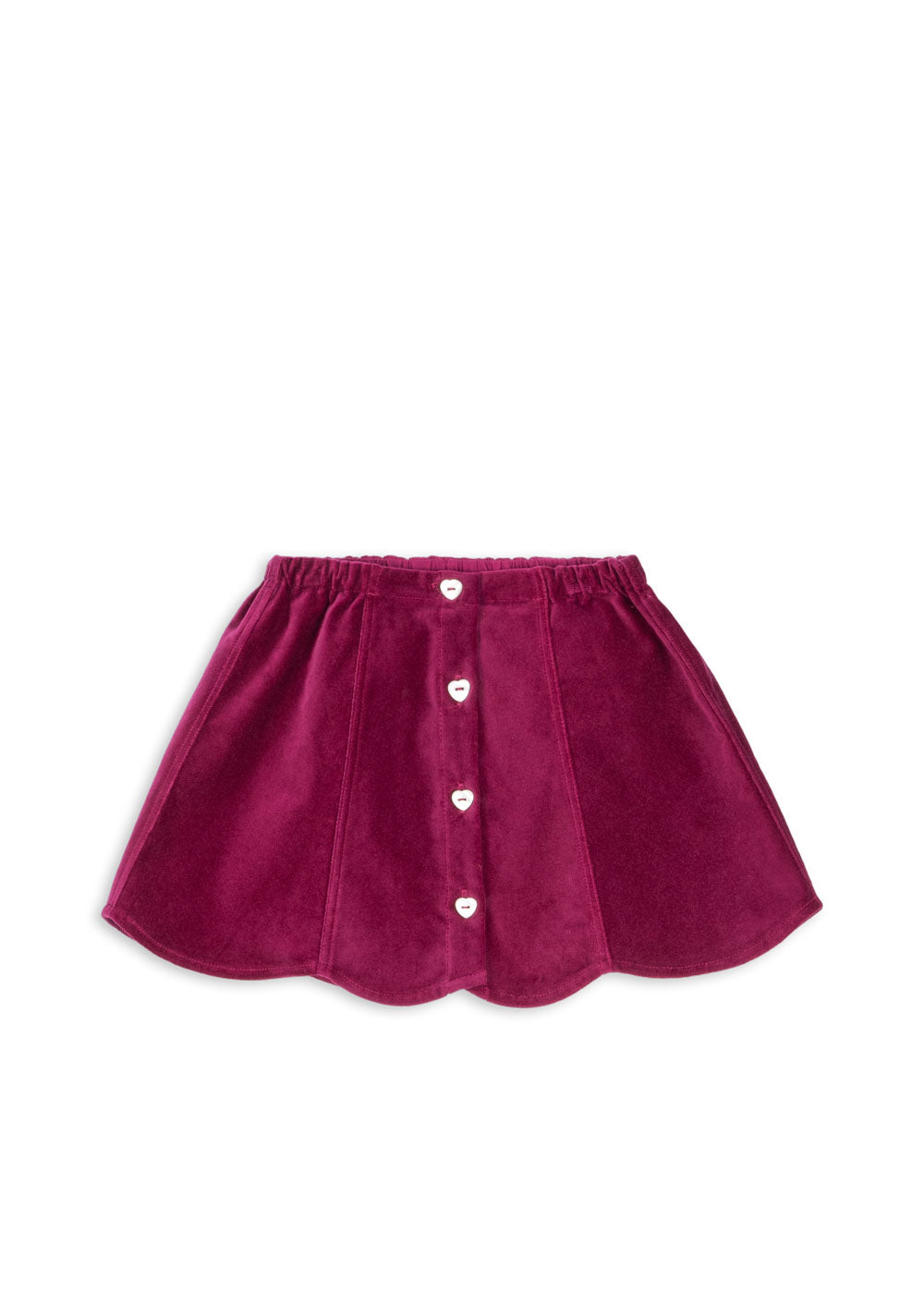 Falda de Terciopelo Barbara con Botones de Corazón Sangria – Konges Sløjd