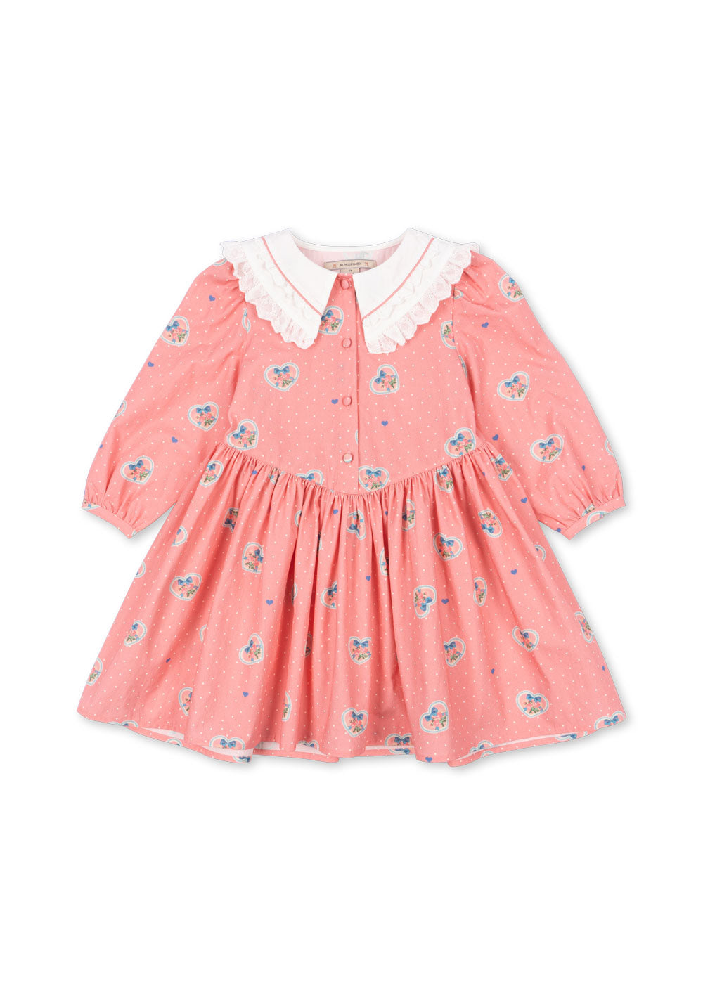 Vestido de algodón orgánico Coeur Collar Cher Coeur Rose – Konges Sløjd