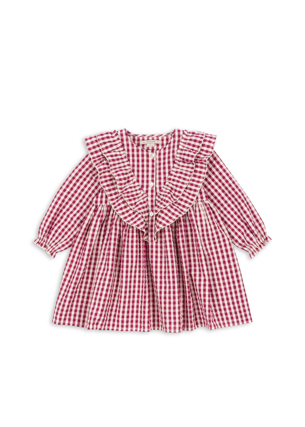 Vestido de Algodón Orgánico Kim Sangria/Butter Check – Konges Sløjd