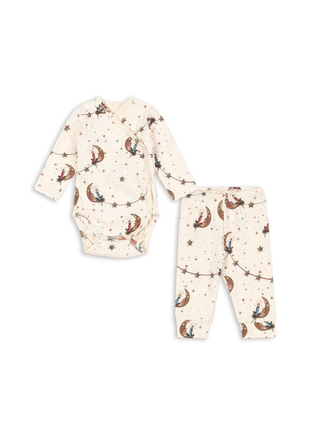 Conjunto de Body Cruzado y Leggings de Algodón Orgánico Basic Luna - Konges Sløjd