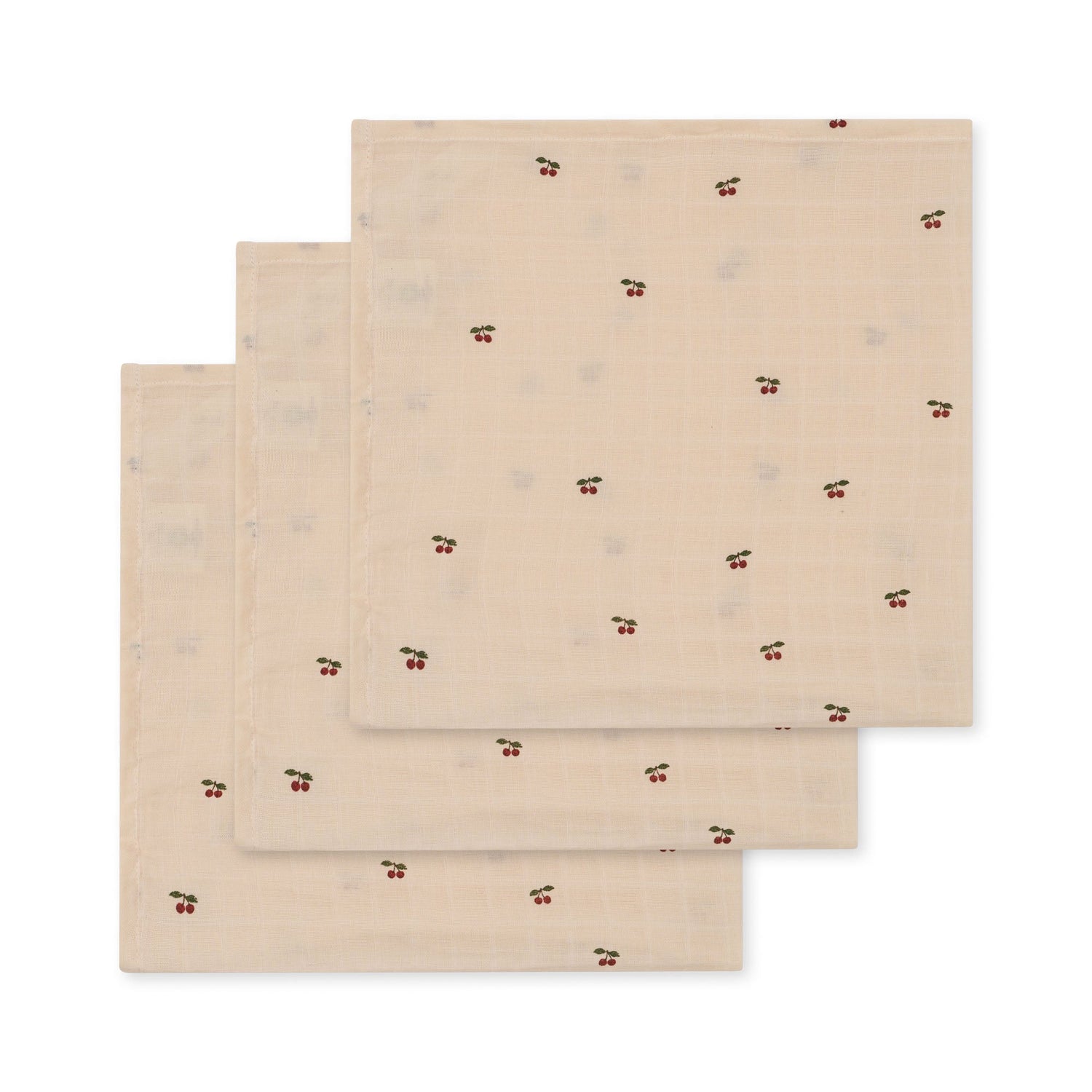 Set de 3 Pañales de Muselina GOTS Cherry – Konges Sløjd