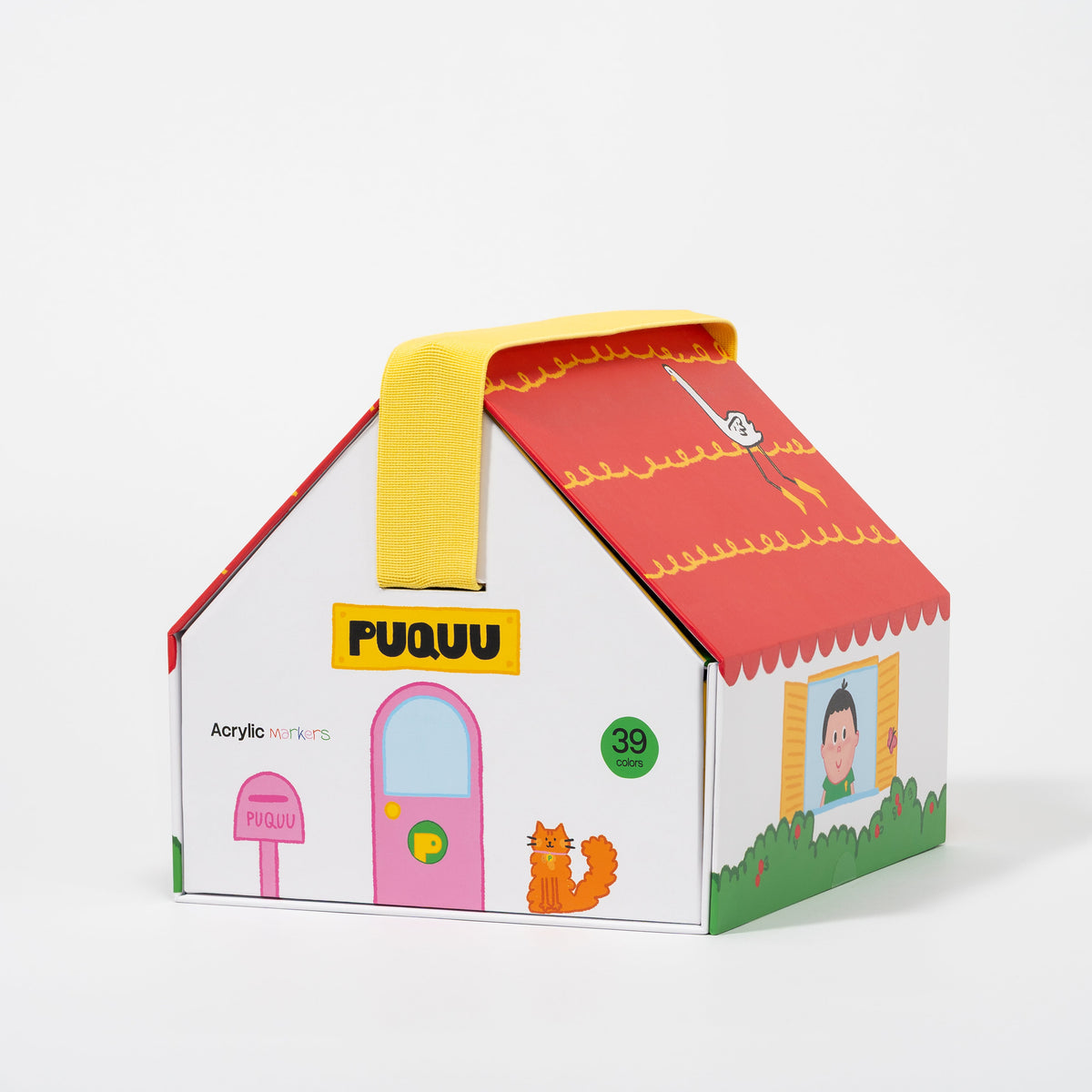 Rotuladores acrílicos en caja casita, 39 colores - PUQUU