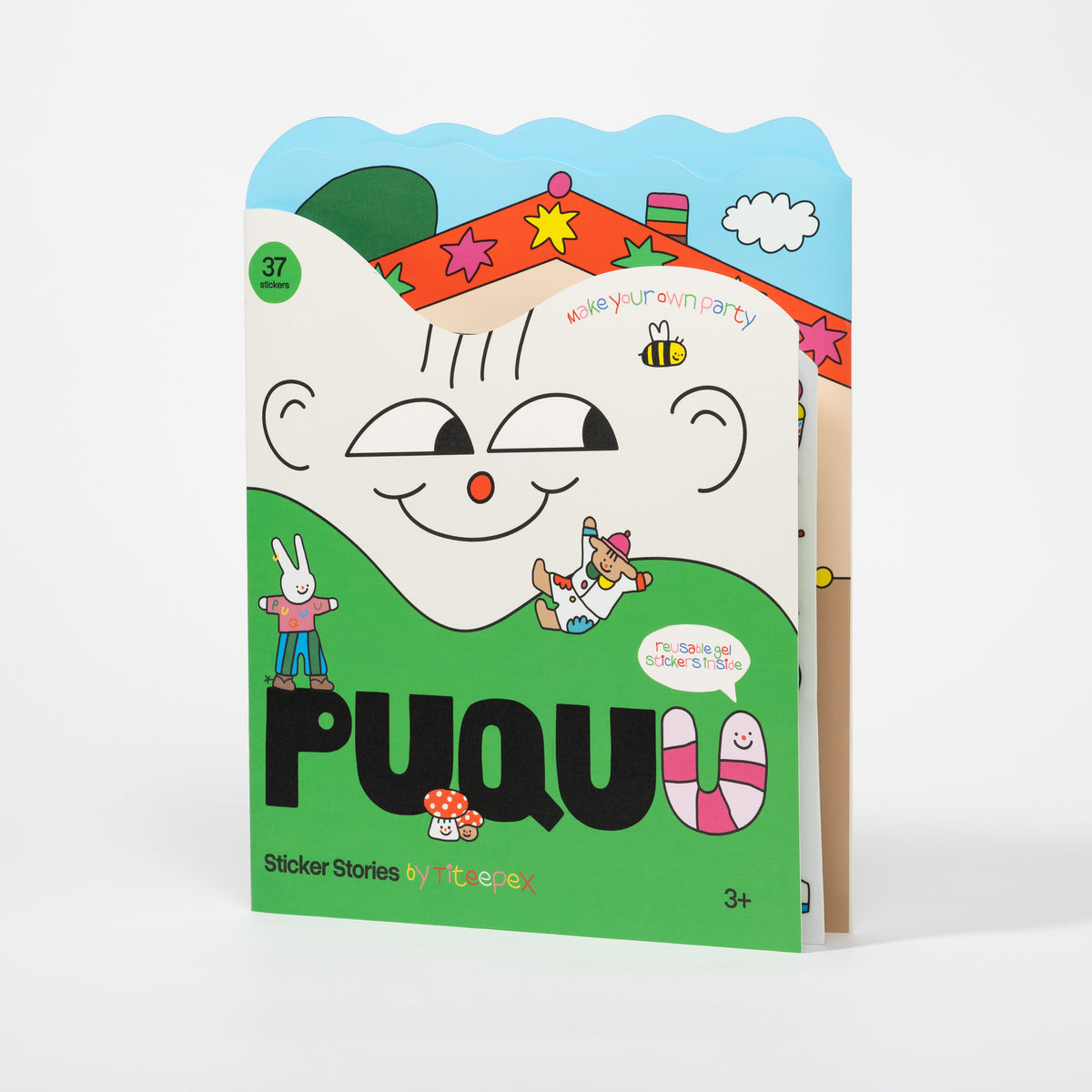 Libro con 37 pegatinas de gel reutilizables Sticker Stories - PUQUU