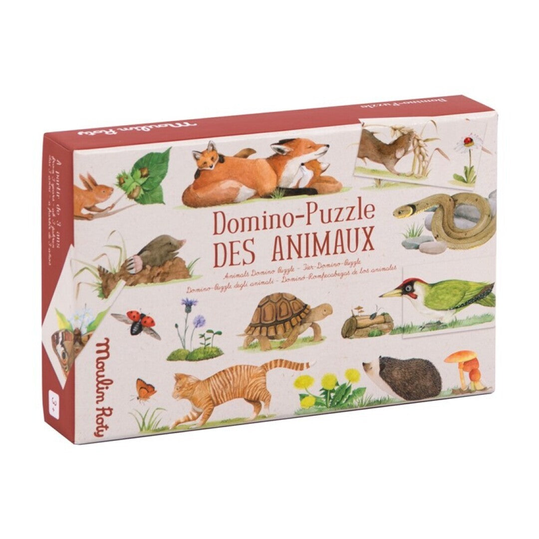 Dominó-rompecabezas de los animales El Jardín