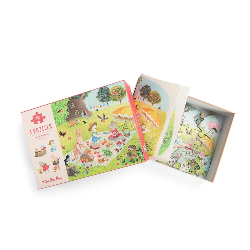 4 mini puzzles Las Estaciones GF (4 x 12 piezas)