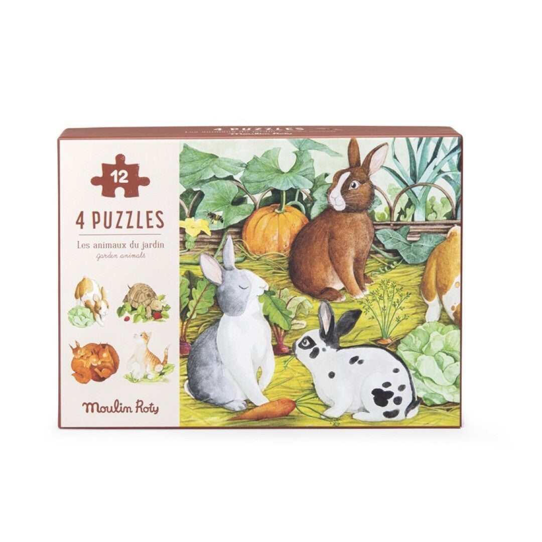 4 mini puzzles Animales (4x12 piezas) JDM