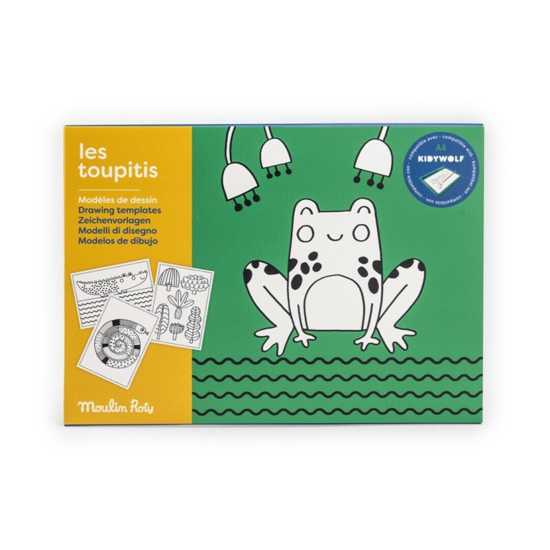 Set de 24 plantillas de dibujo Les Toupitis para Kidywolf - Moulin Roty