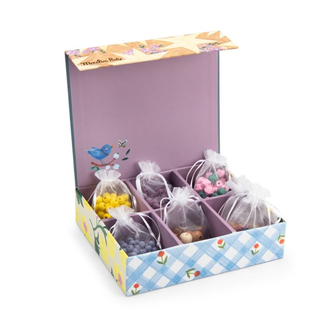 Set cuentas de madera pulseras Les Minouchkas - Moulin Roty