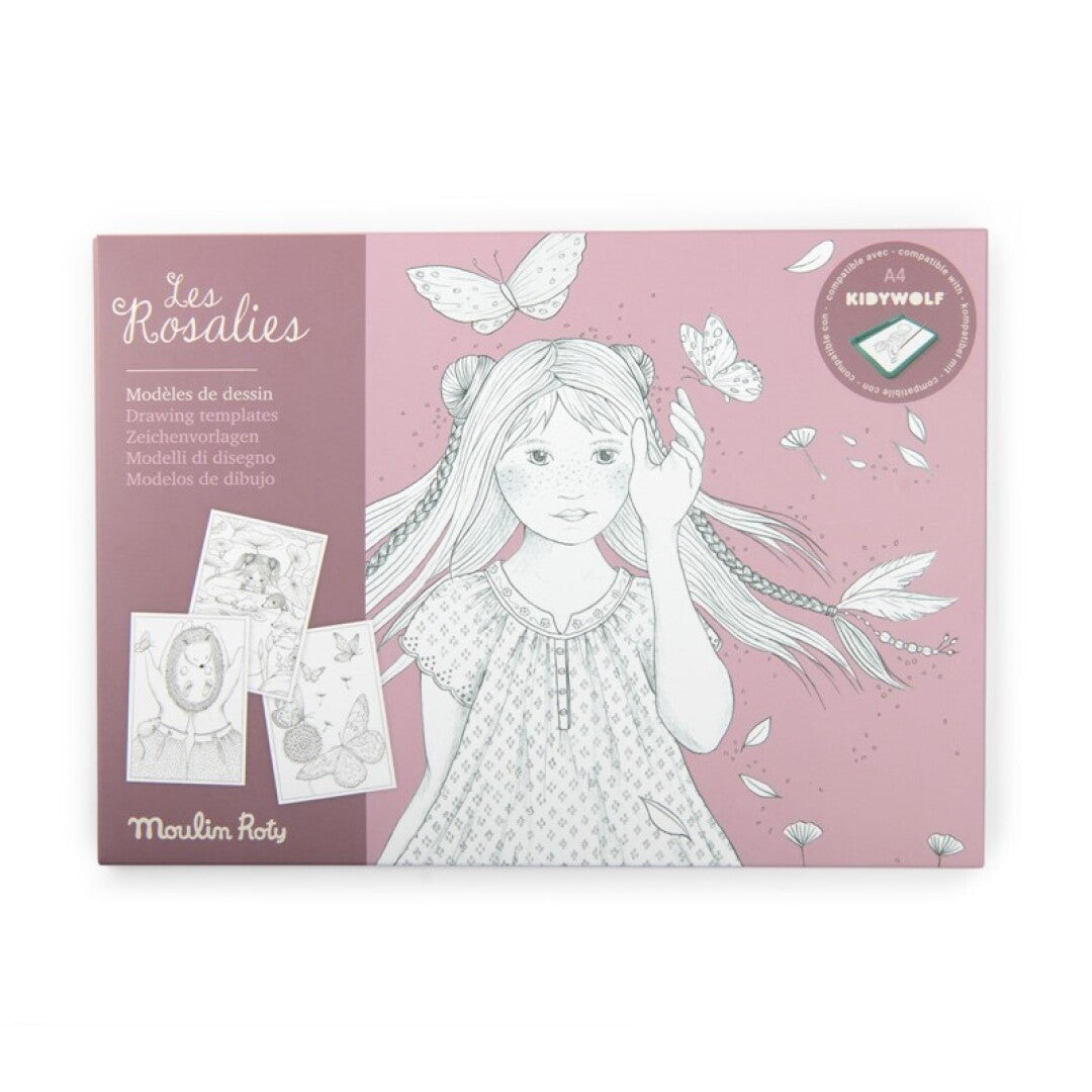 Set de 24 plantillas de dibujo Les Rosalies para Kidywolf - Moulin Roty