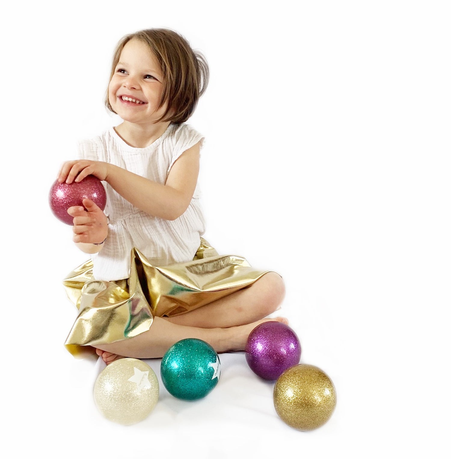 Pelota glitter 10 cm (Dorada) - Ratatam