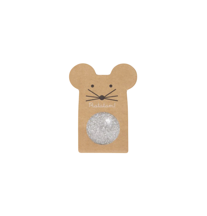 Pelota saltarina ratón 43 mm (Plata) - Ratatam