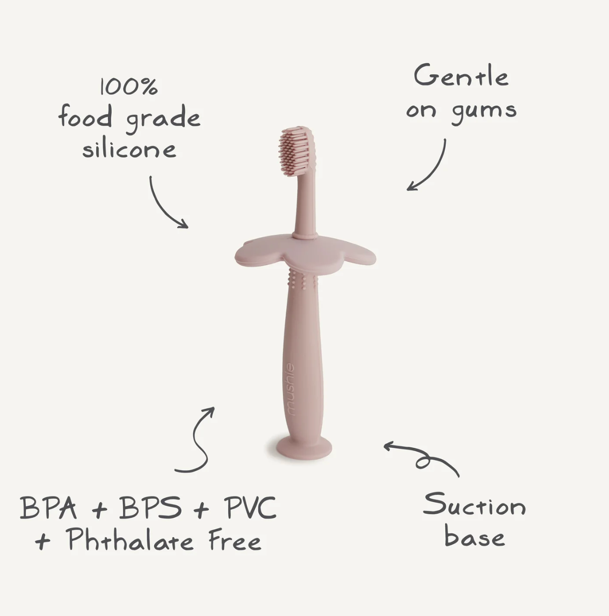 Cepillo de Dientes de Entrenamiento Flower – Muted Pink