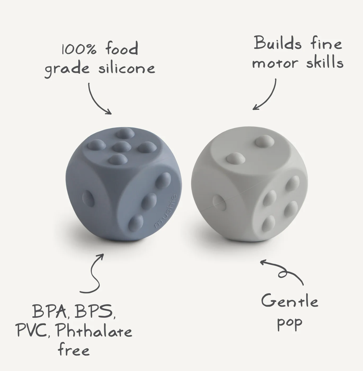 Juguete de Dados Dice Press Toy (Paquete de 2) - Cambridge Blue/Silver Sage
