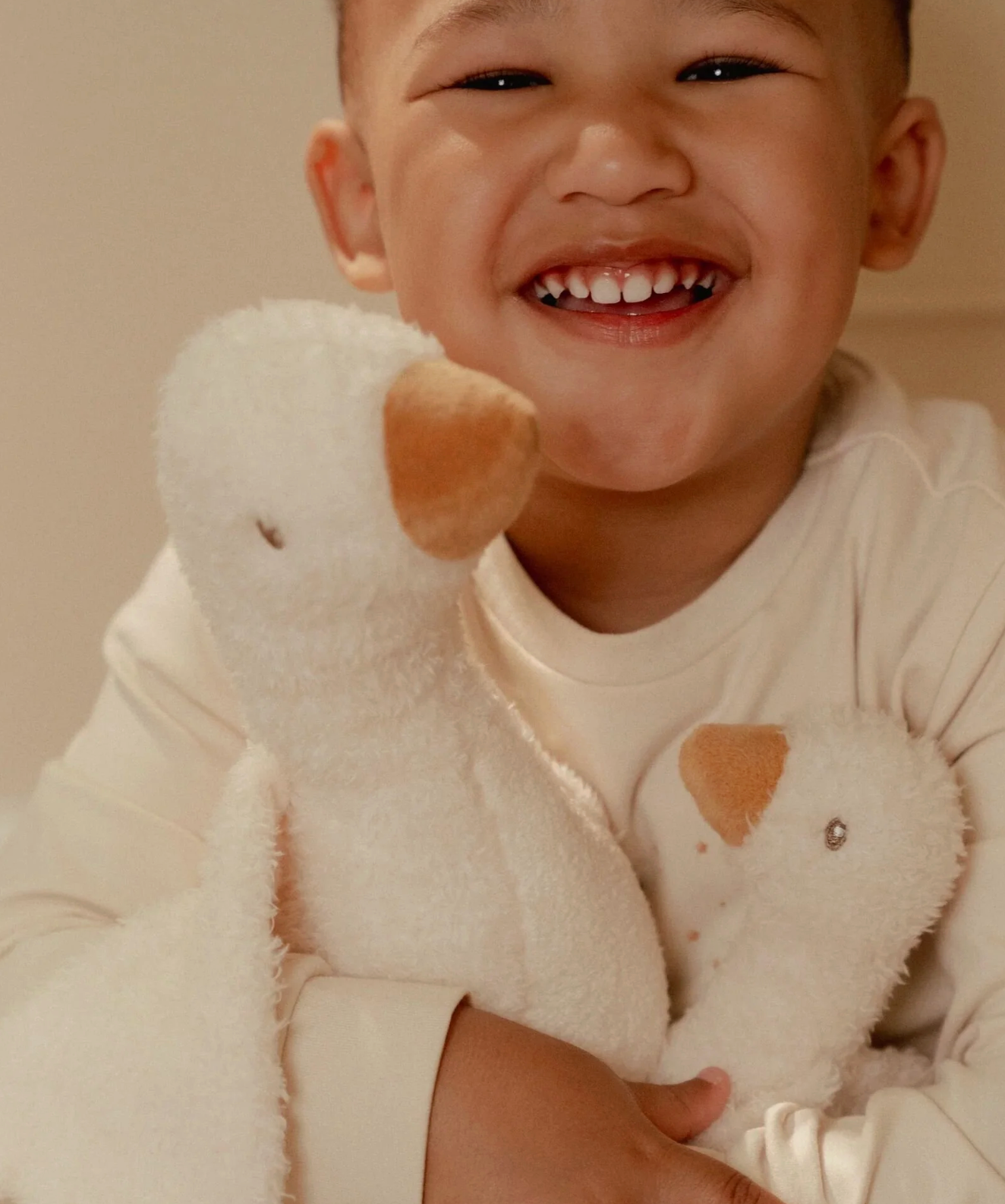 Pato de Peluche Abrazable, Blanco - Little Dutch