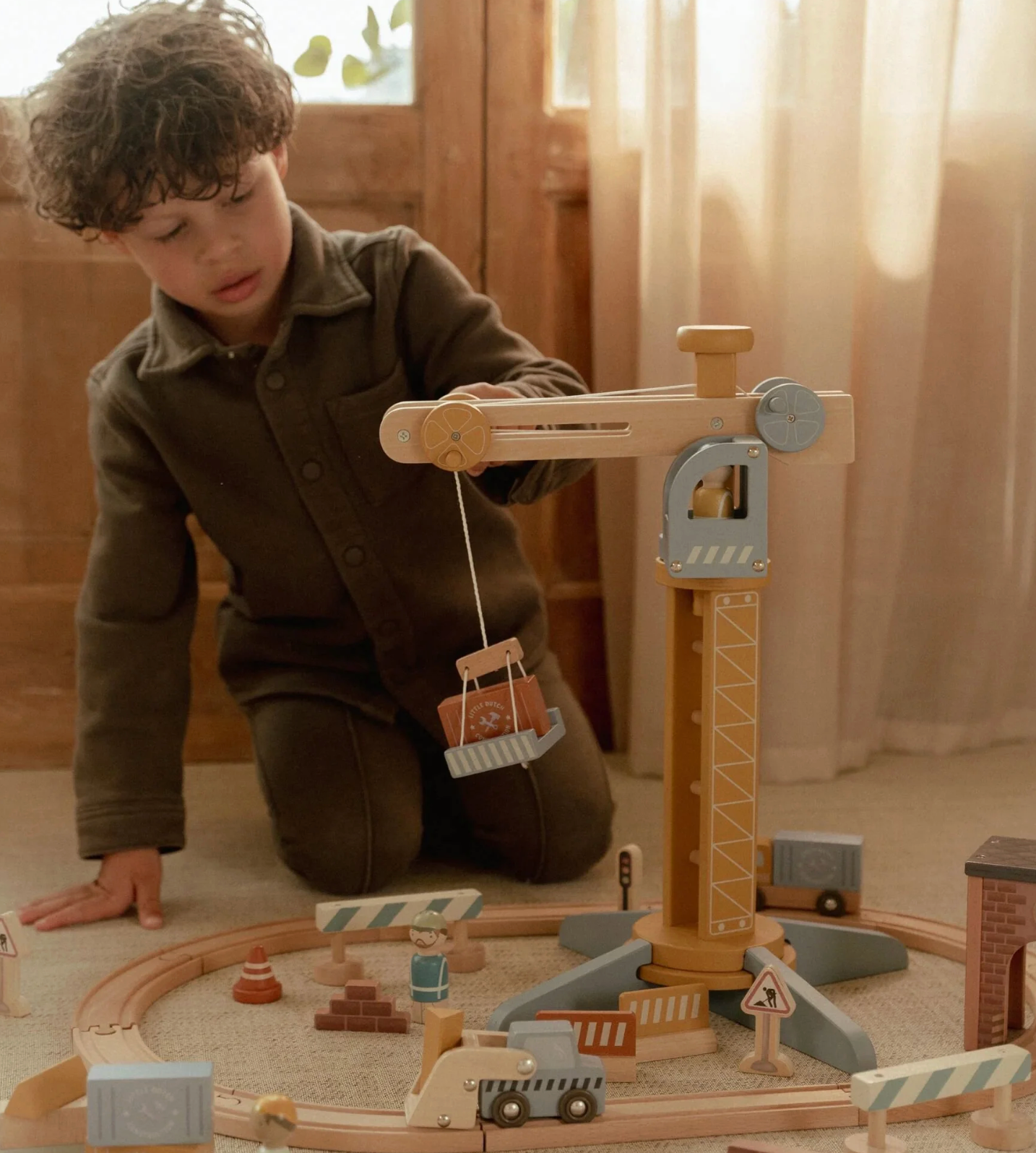 Juego de Construcción con Grua - Little Dutch
