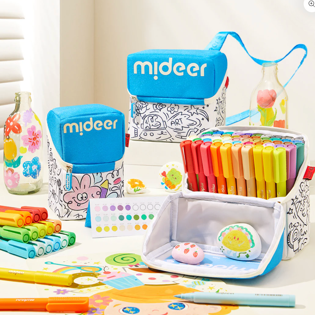 Rotuladores acrílicos con punta de pincel Mideer en estuche para colorear – 24 colores