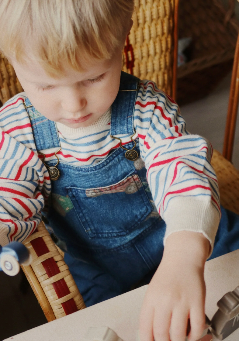Jersey de Punto de Algodón Orgánico Manis Antique Stripe – Konges Sløjd