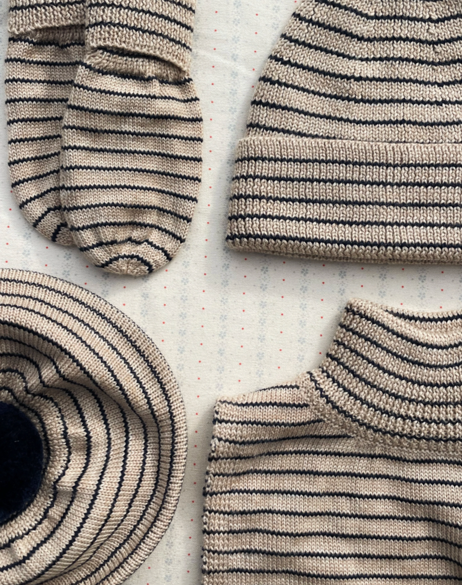 Calentador de cuello de lana merino Louli Stripe Bluie – Konges Sløjd