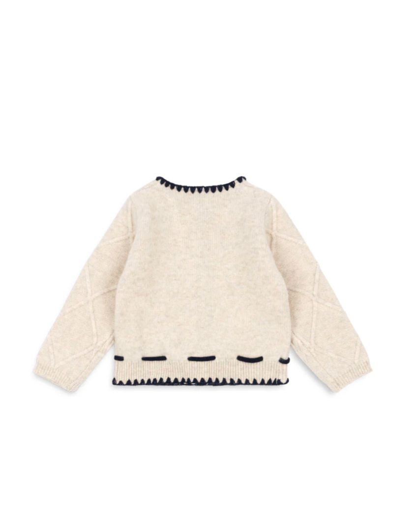 Chaqueta de Punto con Bordado Floral Iska - Konges Sløjd