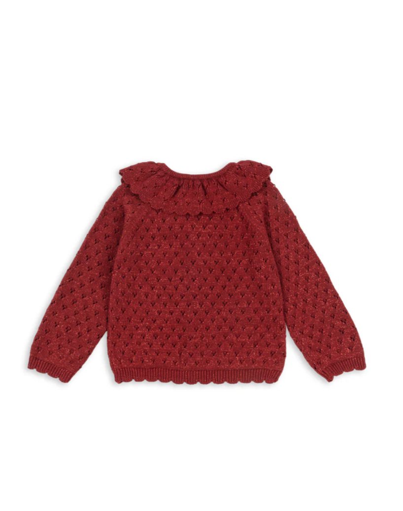 Chaqueta de Punto Festiva Holiday Knit Cardigan Red Dahlia - Konges Sløjd