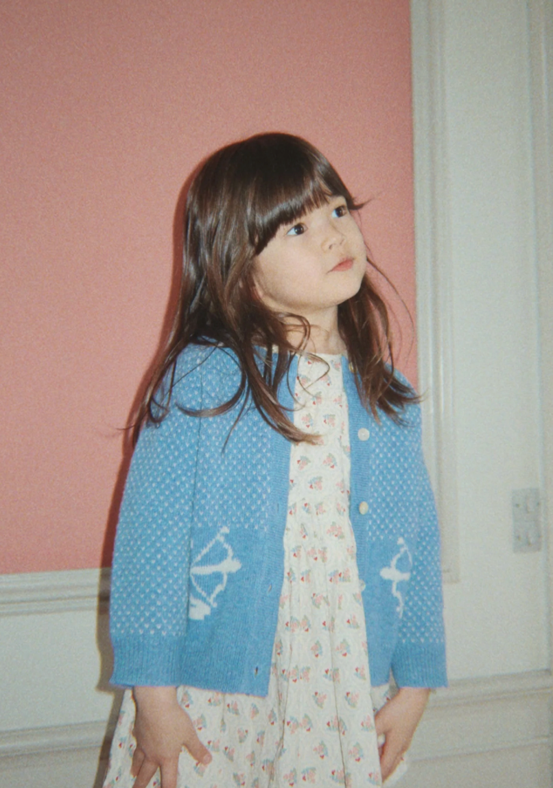 Vestido de Algodón Orgánico Cianna LS Bow Verona Blues – Konges Sløjd