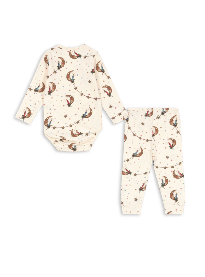 Conjunto de Body y Leggings de Algodón Orgánico Basic Luna - Konges Sløjd