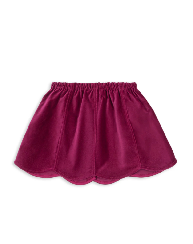 Falda de Terciopelo Barbara con Botones de Corazón Sangria – Konges Sløjd