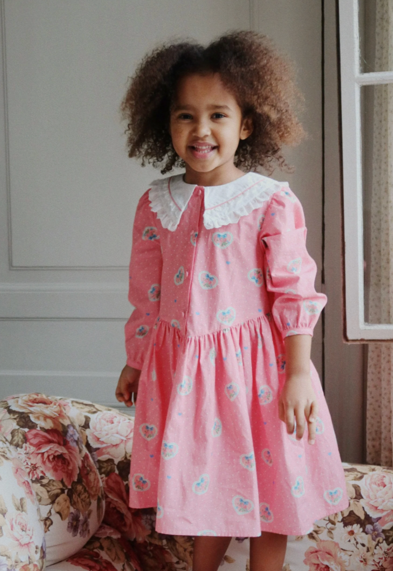 Vestido de algodón orgánico Coeur Collar Cher Coeur Rose – Konges Sløjd