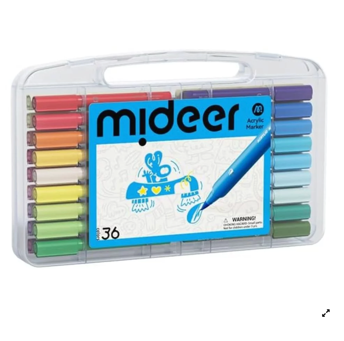 Marcadores acrílicos con punta de pincel en estuche de 36 colores